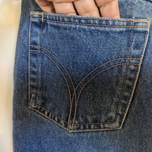 80s VINTAGE WIDE LEG CLAMDIGGERS | 10 | Roll up Jeans | Stonewash | No Excuses - Picture 8 of 9